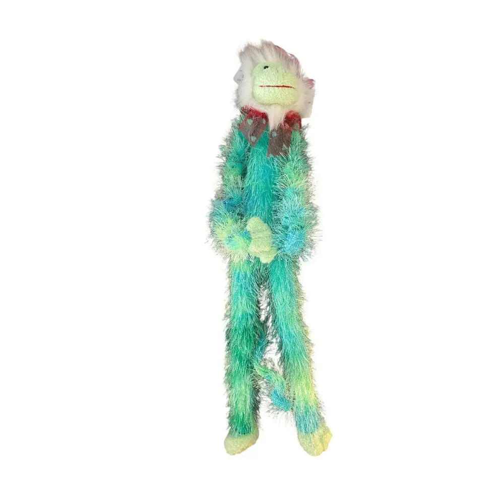 Vintage Walmart Hook-and-Loop Hanging Monkey Plush – Blue/Green Tie-Dye via 20”